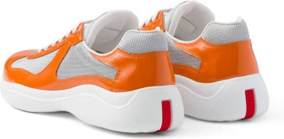Prada America's Cup leren sneakers Oranje
