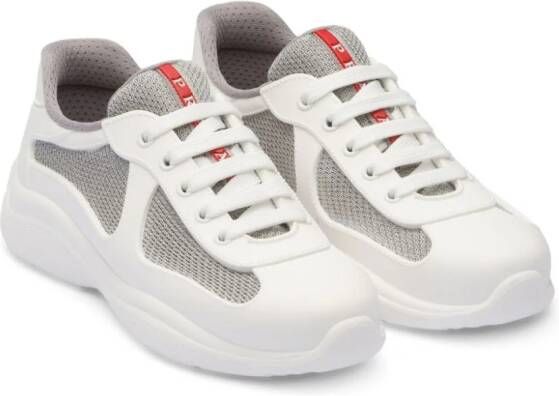 Prada America's Cup sneakers met vlakken Wit