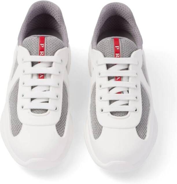 Prada America's Cup sneakers met vlakken Wit