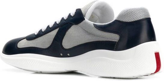 Prada Americas Cup sneakers in blauw en zilver