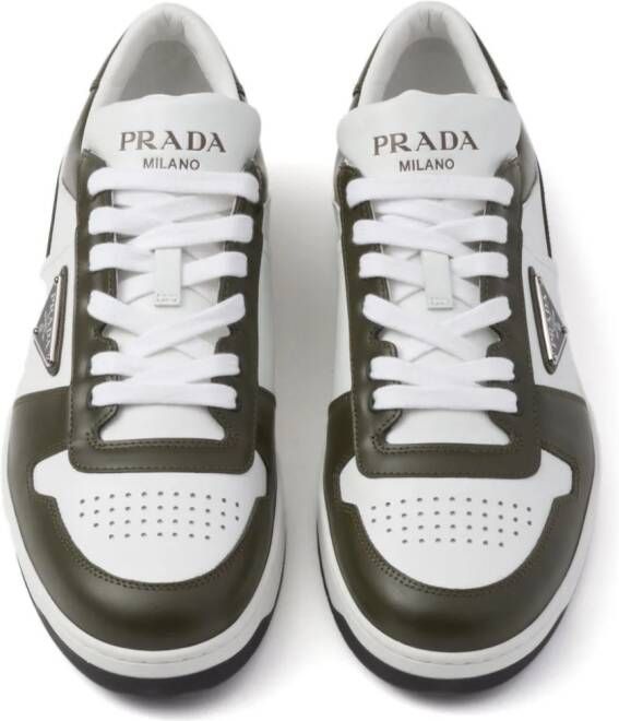 Prada Downtown leren sneakers Wit