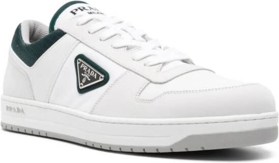 Prada Downtown Re-Nylon leren sneakers Wit