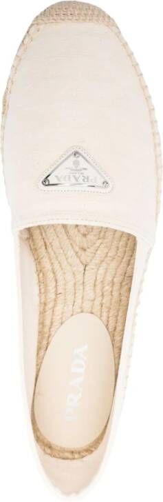 Prada Espadrilles met logo Beige
