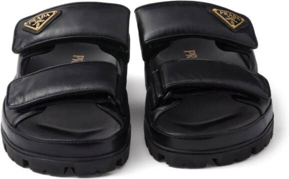 Prada Gewatteerde slippers Zwart
