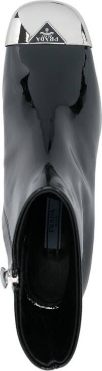 Prada Laarzen met logoplakkaat Zwart