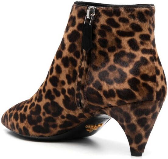 Prada Laarzen met luipaardprint Bruin