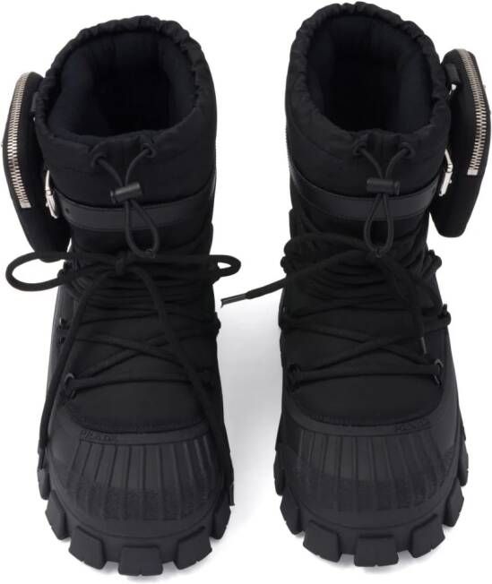 Prada Laarzen van gerecycled nylon Zwart