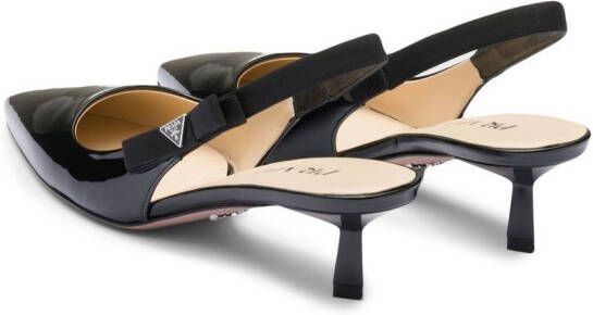 Prada Lakleren slingback pumps Zwart