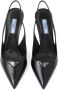 Prada Leren slingback pumps Zwart - Thumbnail 4