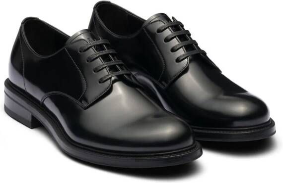 Prada Leren derby schoenen Zwart