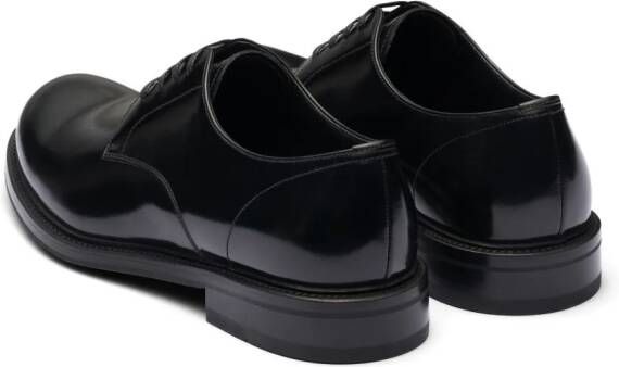 Prada Leren derby schoenen Zwart