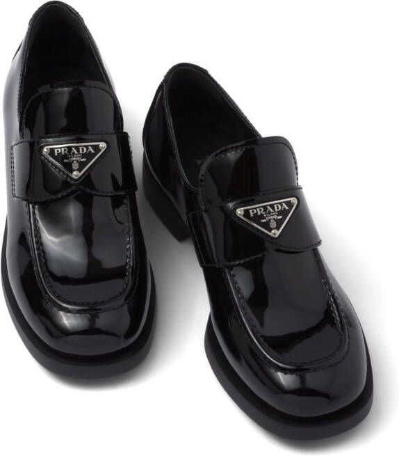 Prada Leren loafers Zwart
