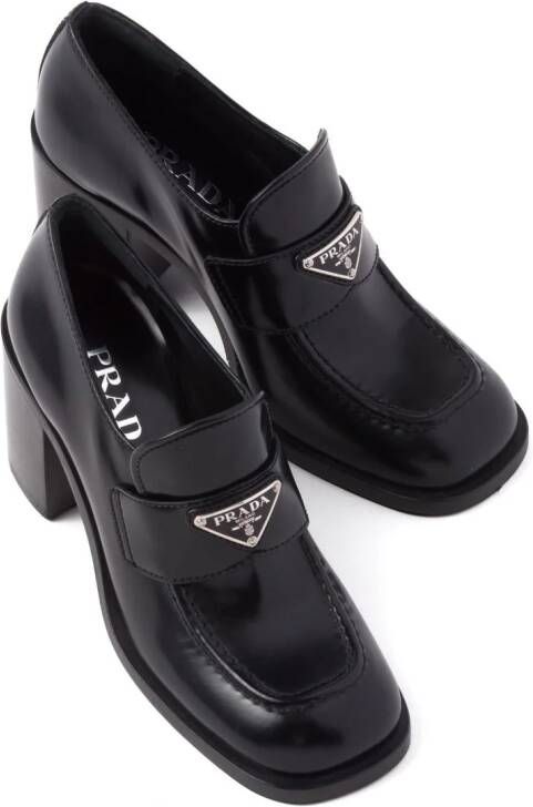 Prada Leren loafers Zwart