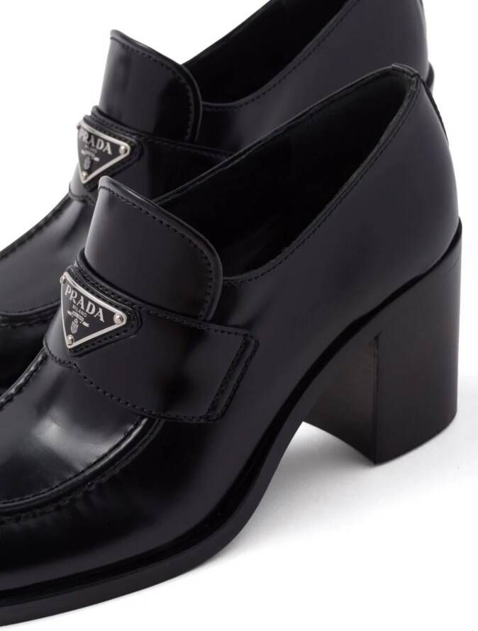 Prada Leren loafers Zwart