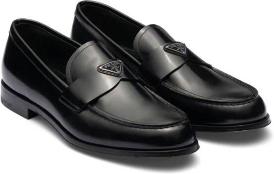 Prada Leren loafers Zwart