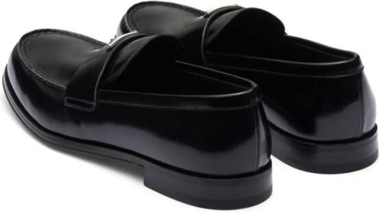 Prada Leren loafers Zwart
