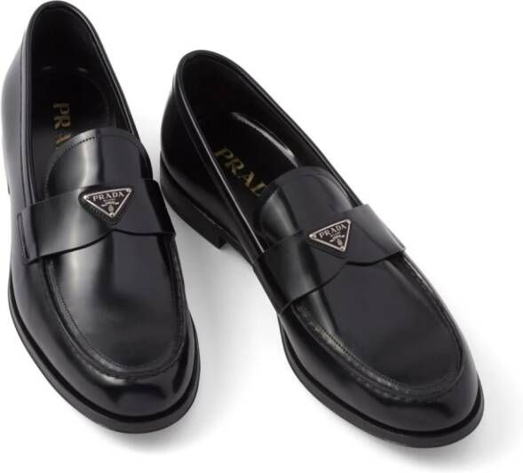 Prada Leren loafers Zwart