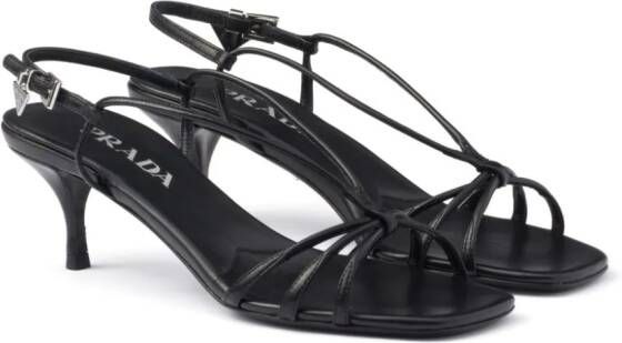Prada Leren sandalen Zwart