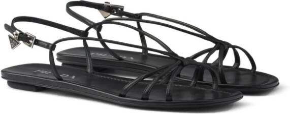 Prada Leren sandalen Zwart