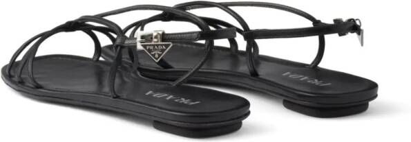 Prada Leren sandalen Zwart