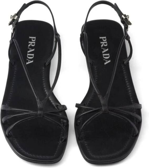 Prada Leren sandalen Zwart