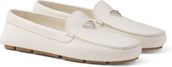 Prada Leren schoenen met logo Wit