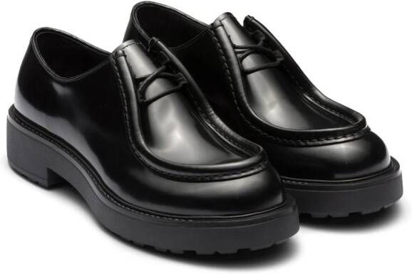 Prada Diapason leren derby schoenen Zwart