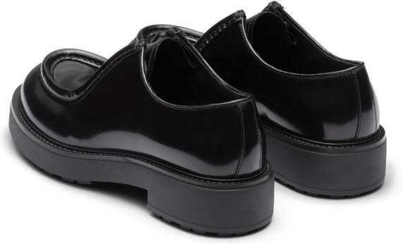 Prada Diapason leren derby schoenen Zwart