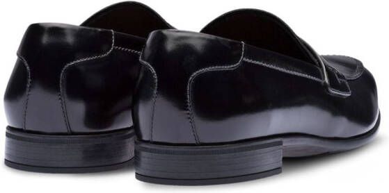 Prada loafers van geborsteld leer Zwart