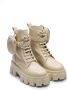 Prada Moonlith leren laaren met zakdetail Beige - Thumbnail 2