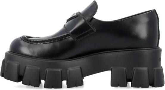 Prada Monolith leather loafers Zwart