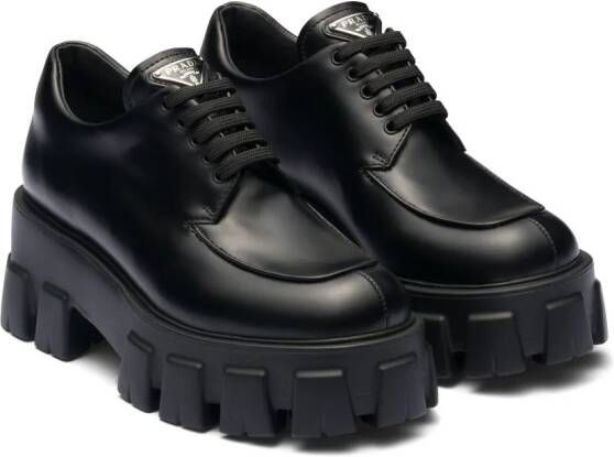 Prada Monolith veterschoenen Zwart