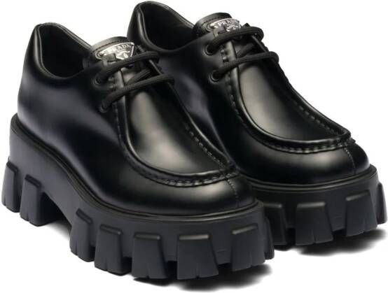 Prada Monolith veterschoenen Zwart