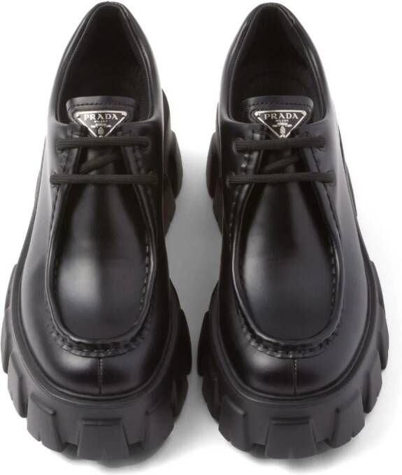 Prada Monolith veterschoenen Zwart