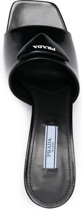 Prada Muiltjes met logoplakkaat Zwart - Schoenen.nl