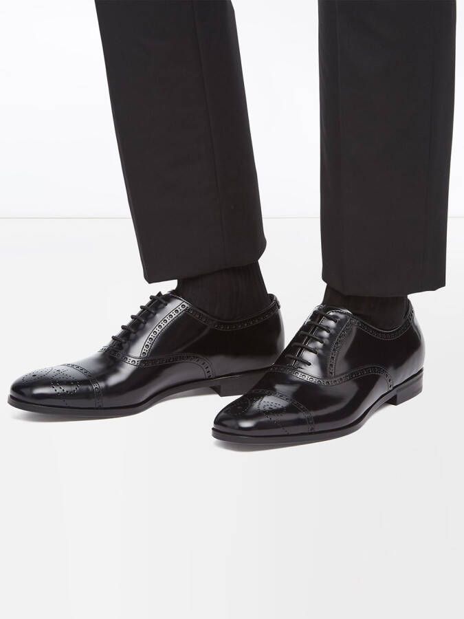 Prada Oxford schoenen van leer Zwart