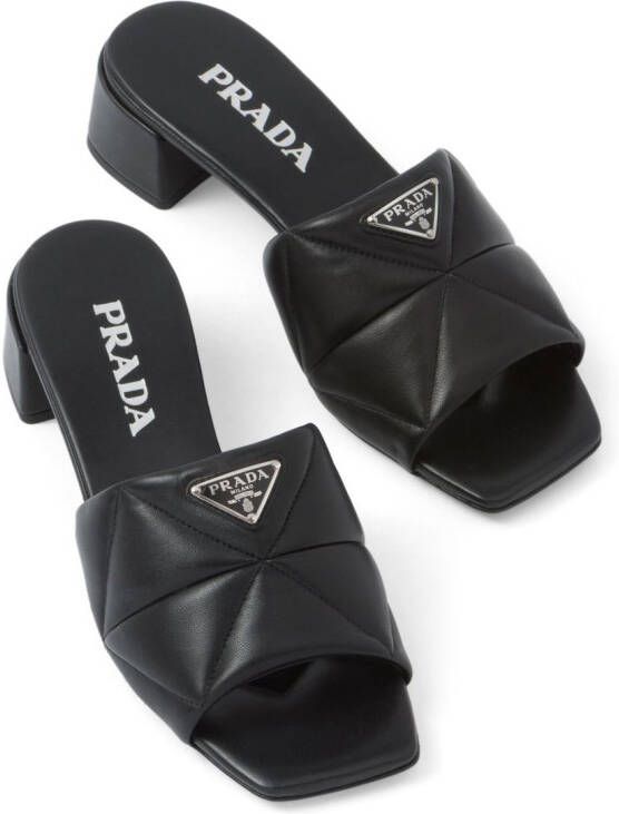 Prada Leren sandalen Zwart