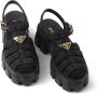 Prada Raffia sandalen met plateauzool Zwart - Thumbnail 4