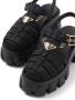 Prada Raffia sandalen met plateauzool Zwart - Thumbnail 5