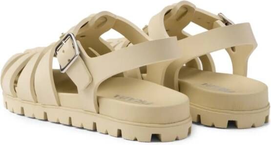 Prada Sandalen met logo Beige