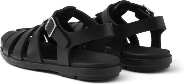 Prada Sandalen met logo Zwart