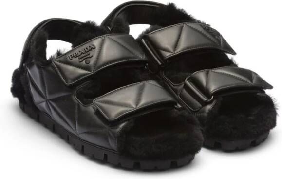 Prada Sandalen met logobandje Zwart