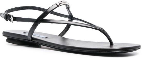 Prada Sandalen met logoplakkaat Zwart