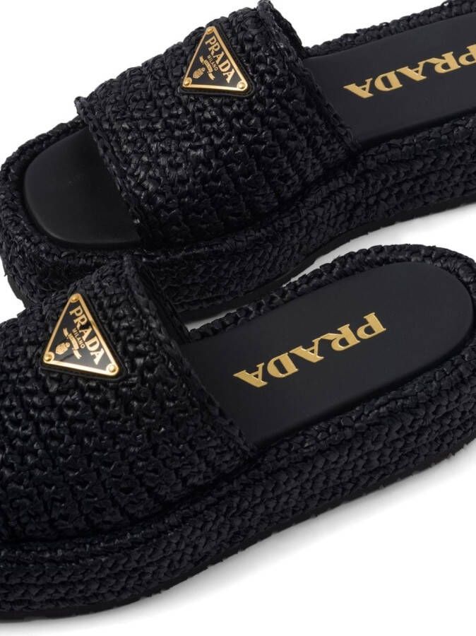 Prada Sandalen met plateauzool Zwart