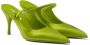 Prada 75 mm satijnen muiltjes met puntige neus Groen - Thumbnail 2