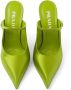 Prada 75 mm satijnen muiltjes met puntige neus Groen - Thumbnail 4