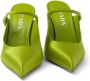 Prada 75 mm satijnen muiltjes met puntige neus Groen - Thumbnail 5