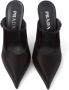 Prada 75 mm satijnen muiltjes met puntige neus Zwart - Thumbnail 4
