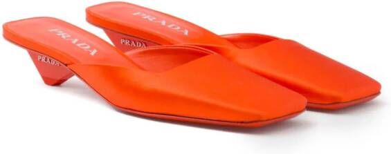 Prada 35mm satijnen muiltjes Oranje