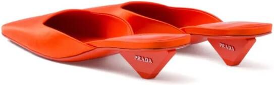 Prada 35mm satijnen muiltjes Oranje